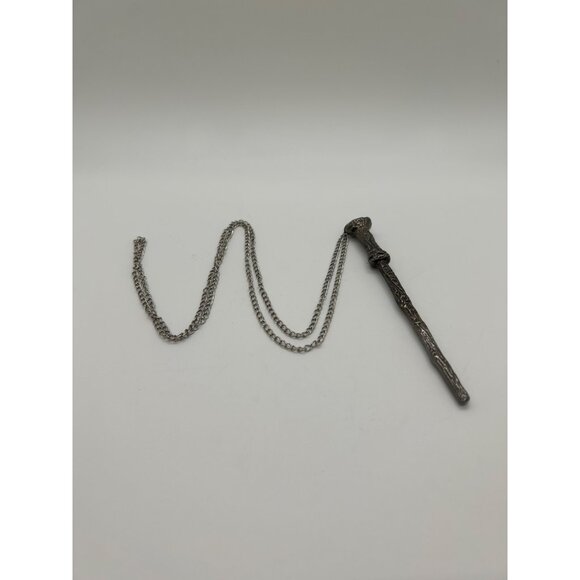 Magic Wand Necklace Fantasy Wizard Witch Warlock Magician Silver Chain - Picture 6 of 12